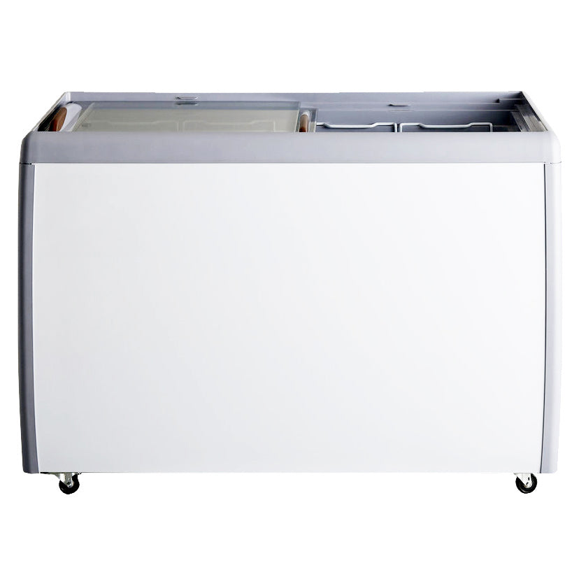 Omcan FR-CN-0360-R 13.1 Cu. Ft. 50 Inch Ice Cream Dis[;au Chest Freezer with Flat Glass Top
