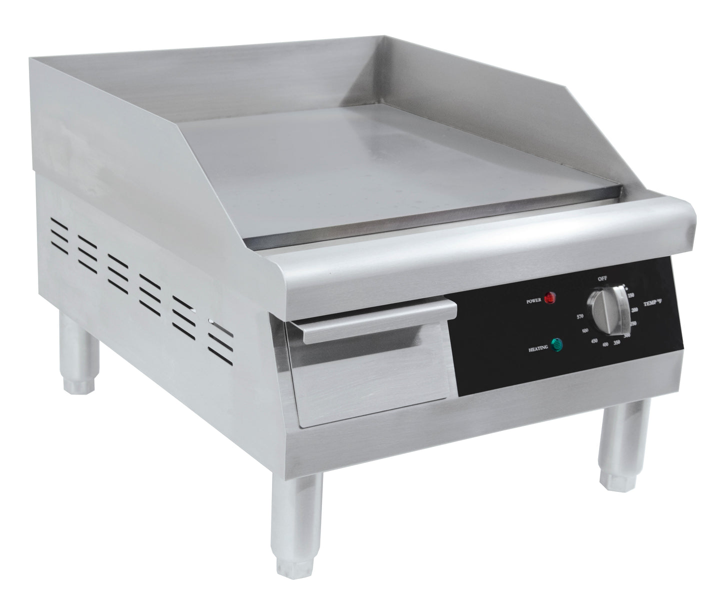 Omcan CE-CN-0405 16-inch Countertop Stainless Steel Electric Griddle