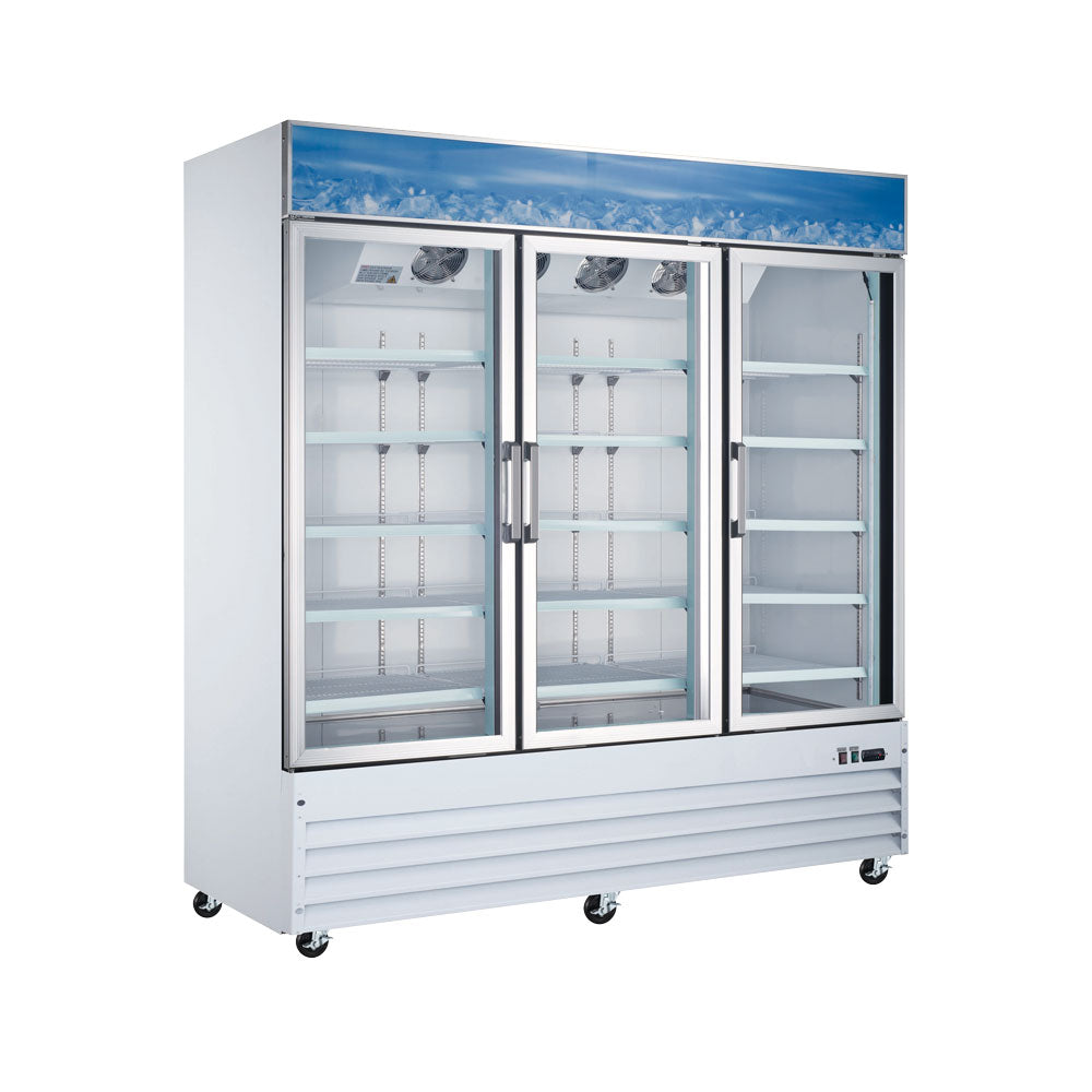 Omcan RE-CN-0052-HC 78-inch 3-door Swing Glass Refrigerator