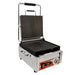 Omcan PG-CN-0515-RT 10" x 11" Single Panini Grill with Grooved Top and Bottom Grill Surface with Timer