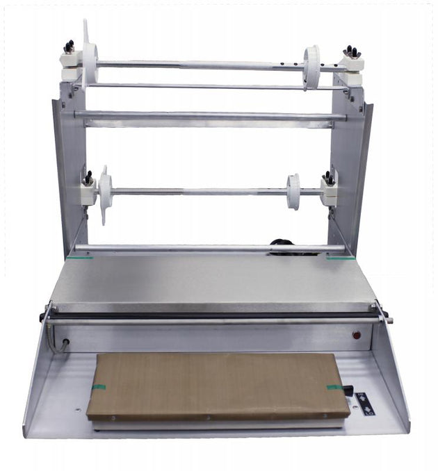 Omcan SE-US-0533-T Three-Roll Capacity Wrapping Machine with Mounting Axles