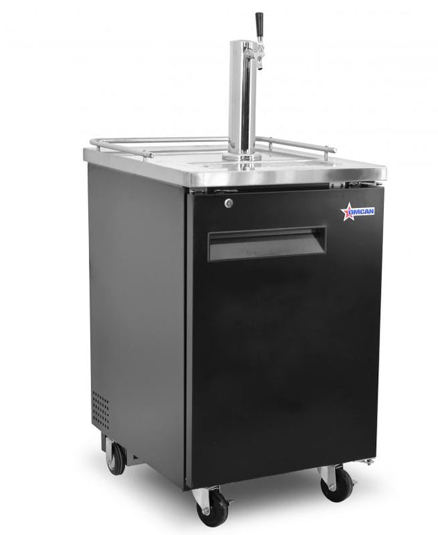 Omcan BD-CN-0007-HC 24-inch Single Solid Door Beer Bottle Dispenser with One Tap and 6.5 cu. ft. capacity