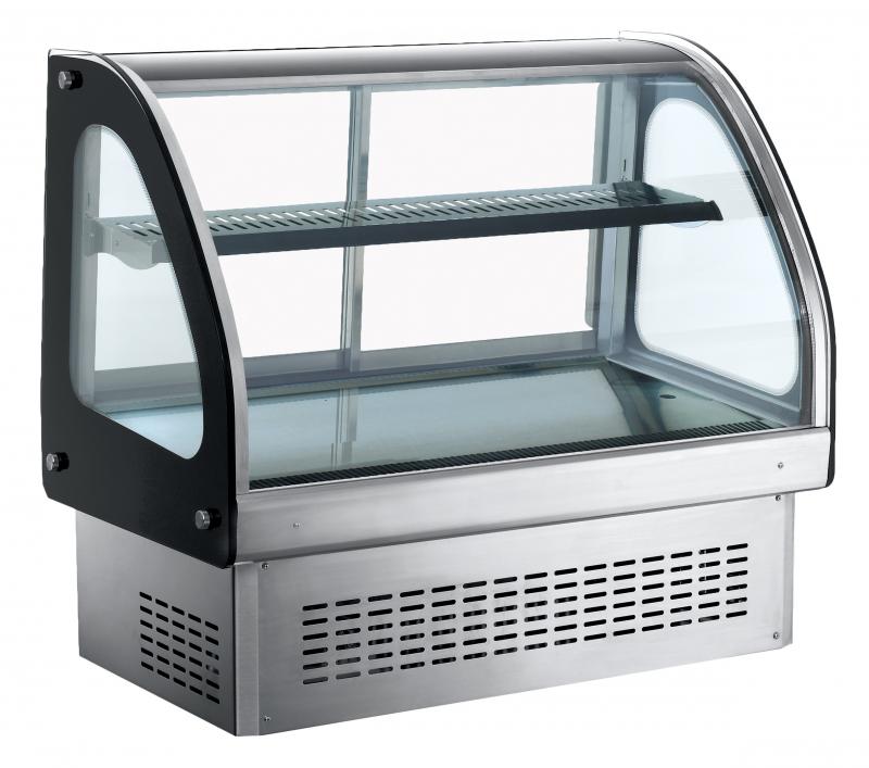 Omcan RS-CN-0173 47-inch Countertop / Drop-In Curved Glass Refrigerated Display with 173 L capacity