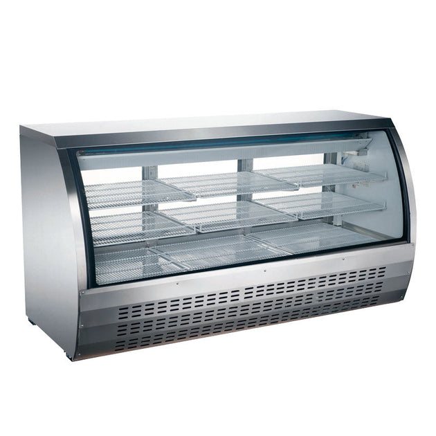 Omcan RS-CN-0163-S 64-inch Refrigerated Floor Showcase with Stainless Steel Exterior