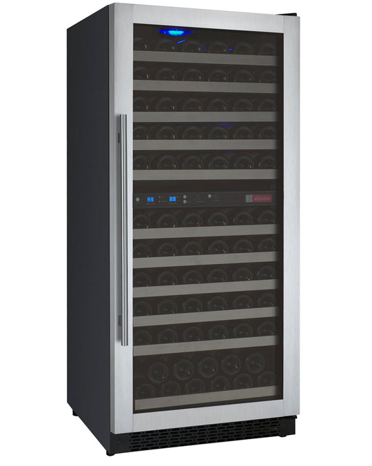 Allavino 24" Wide FlexCount II Tru-Vino 121 Bottle Dual Zone Stainless Steel Right Hinge Wine Refrigerator - VSWR121-2SR20