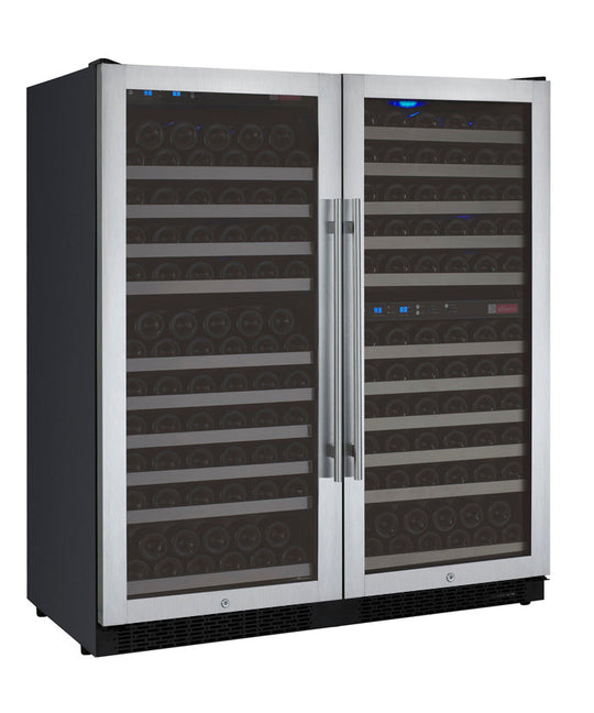 Allavino 47" Wide FlexCount II Tru-Vino 249 Bottle Three Zone Stainless Steel Side-by-Side Wine Refrigerator - 3Z-VSWR2128-S20