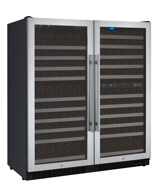 Allavino 47" Wide FlexCount II Tru-Vino 249 Bottle Three Zone Stainless Steel Side-by-Side Wine Refrigerator - 3Z-VSWR2128-S20