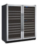 Allavino 47" Wide FlexCount II Tru-Vino 249 Bottle Three Zone Stainless Steel Side-by-Side Wine Refrigerator - 3Z-VSWR2128-S20