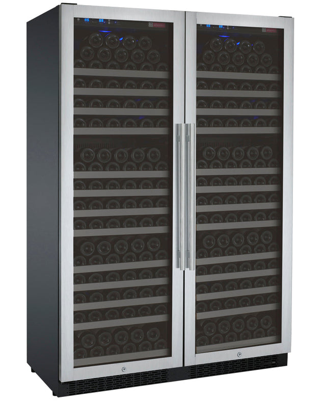 Allavino 47" Wide FlexCount II Tru-Vino 354 Bottle Dual Zone Stainless Steel Side-by-Side Wine Refrigerator - 2X-VSWR177-1S20