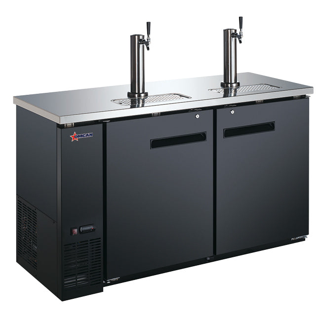 Omcan BB-CN-0016-D 61-inch Solid Door Back Bar Cooler With Beer Dispenser and 15.8 cu. ft. capacity
