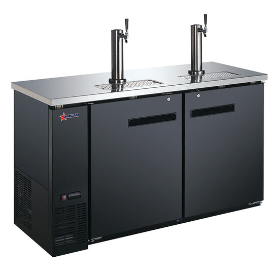 Omcan BB-CN-0016-D 61-inch Solid Door Back Bar Cooler With Beer Dispenser and 15.8 cu. ft. capacity