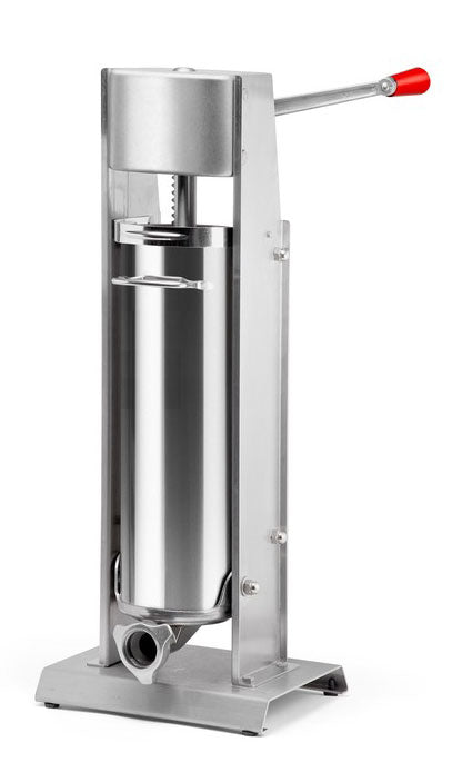 Omcan Elite Series All Stainless Steel Vertical Two-Speed Gear-Driven Manual Sausage Stuffer with 15 lb. capacity