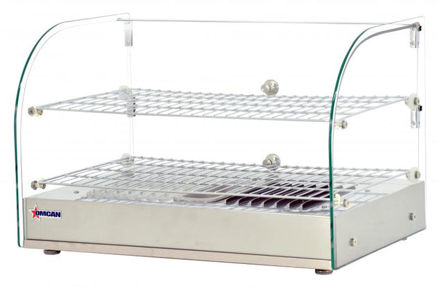 Omcan DW-CN-0045-L 22-inch Countertop Display Warmer with Front Curved Glass and 2 Rear Hinged Doors
