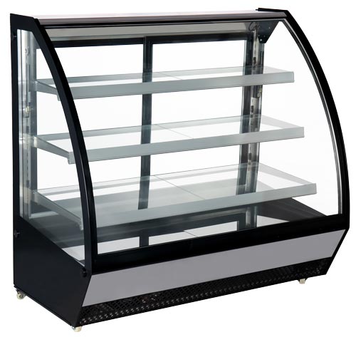 Omcan RS-CN-0860 60-inch Refrigerated Floor Showcase Curved Glass