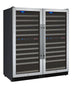 Allavino 47" Wide FlexCount II Tru-Vino 242 Bottle Four Zone Stainless Steel Side-by-Side Wine Refrigerator - 2X-VSWR121-2S20