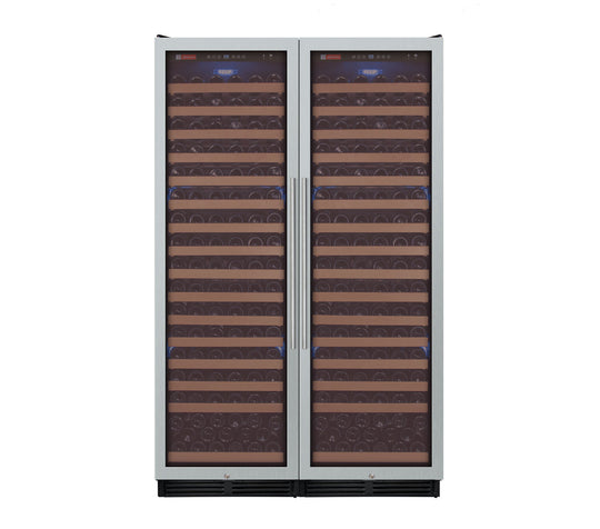 Allavino 48" Wide FlexCount Classic II Tru-Vino 348 Bottle Dual Zone Stainless Steel Side-by-Side Wine Refrigerator - 2X-YHWR174-1S20