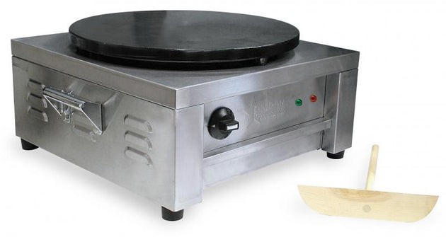 Omcan CE-CN-0397 Countertop Stainless Steel Crepe Griddle with 15.62" diameter Cast Iron Plate