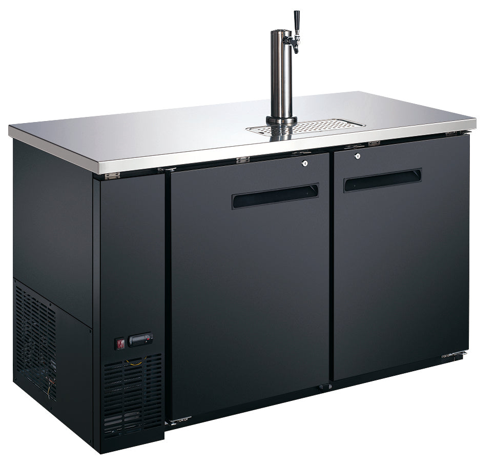 Omcan BD-CN-0019-HC 59-inch Double Solid Door Beer Bottle Dispenser with One Tap and 19 cu. ft. capacity