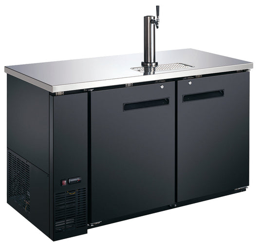 Omcan BD-CN-0019-HC 59-inch Double Solid Door Beer Bottle Dispenser with One Tap and 19 cu. ft. capacity