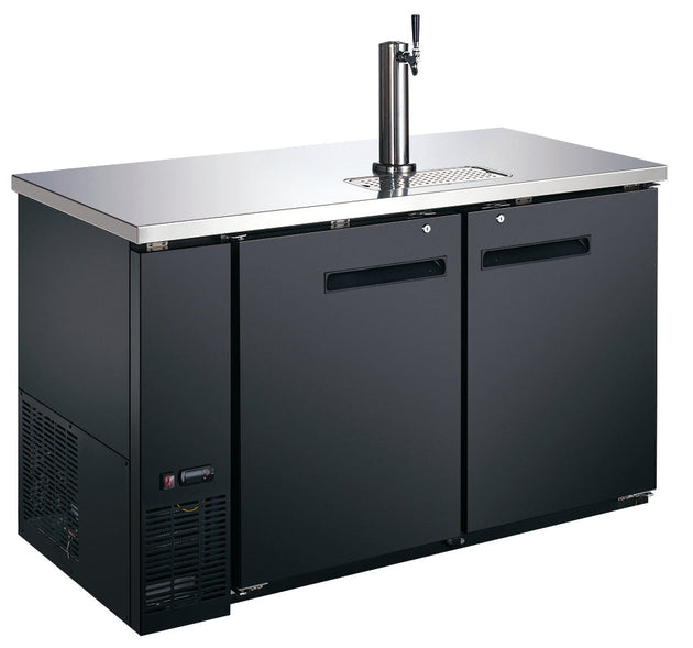 Omcan BD-CN-0019-HC 59-inch Double Solid Door Beer Bottle Dispenser with One Tap and 19 cu. ft. capacity