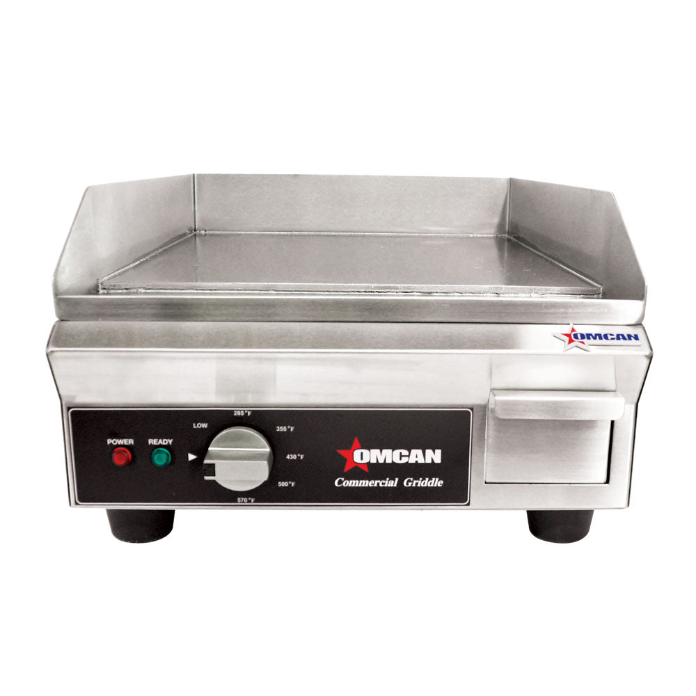 Omcan CE-CN-1800-G Countertop Stainless Steel Electric Griddle  14" x 16" SMOOTH SURFACE