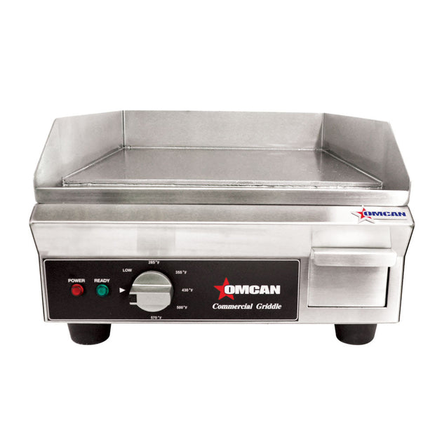 Omcan CE-CN-1800-G Countertop Stainless Steel Electric Griddle  14" x 16" SMOOTH SURFACE
