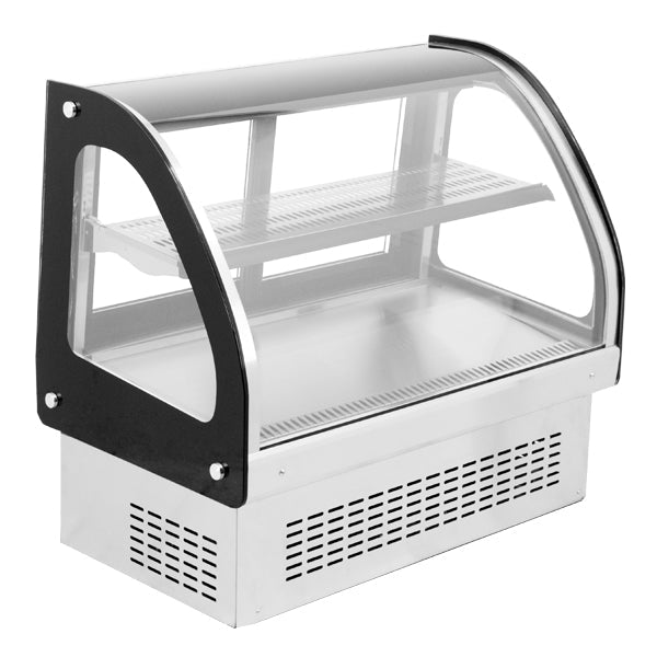 Omcan RS-CN-0128-A 36-inch Countertop / Drop In Curved Glass Refrigerated Display with 128 L capacity