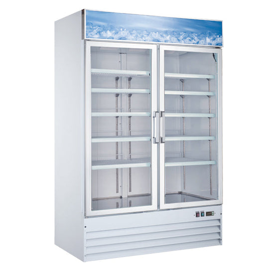 Omcan FR-CN-0045-HC 53-inch 2 Door Swinging Glass Freezer