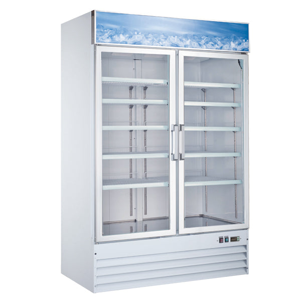 Omcan FR-CN-0045-HC 53-inch 2 Door Swinging Glass Freezer