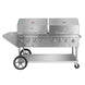 Omcan CE-CN-0120-D Outdoor Propane BBQ Grill with 8 Burners With Top And Side Shelves