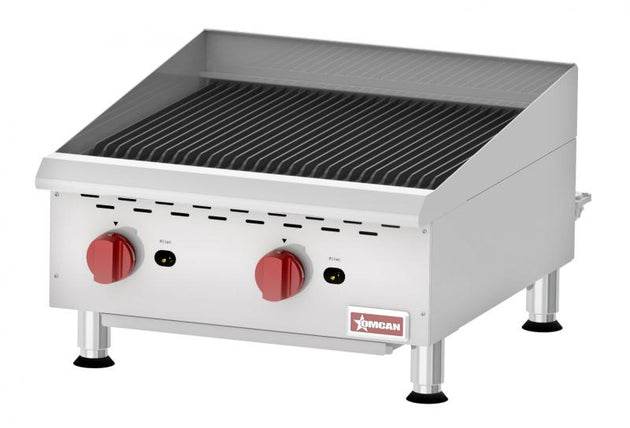Omcan CE-CN-CBR24 Countertop Radiant Gas Char-Broiler with 2 Burners