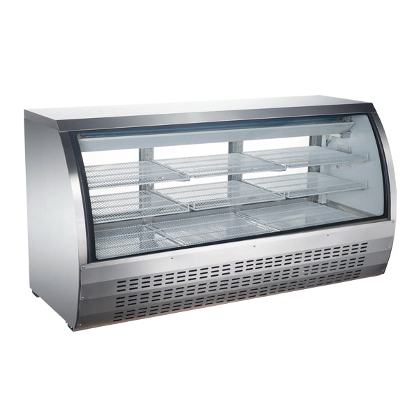 Omcan RS-CN-0200-S 82-inch Refrigerated Floor Showcase with Stainless Steel Exterior