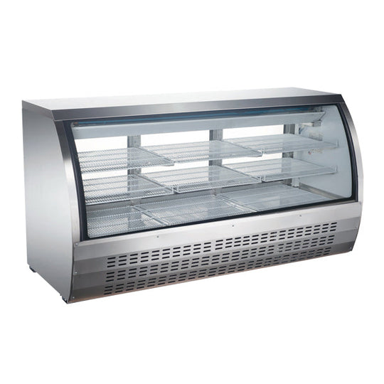 Omcan RS-CN-0200-S 82-inch Refrigerated Floor Showcase with Stainless Steel Exterior