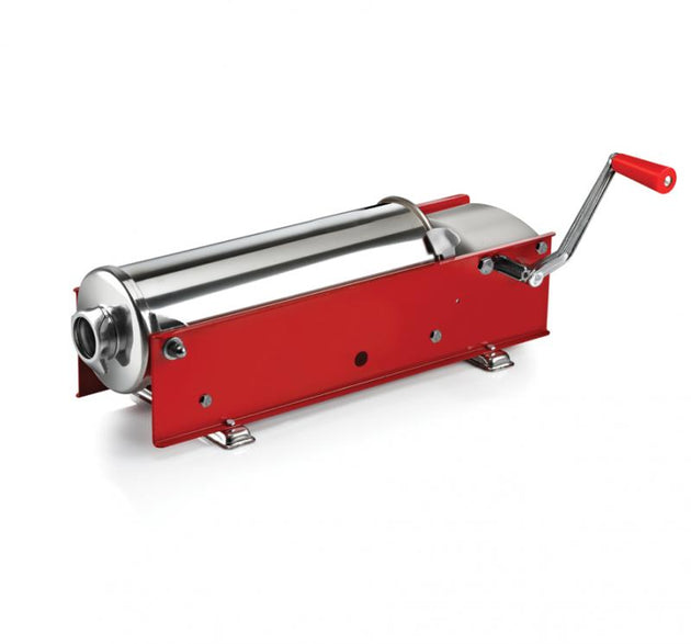 Omcan Elite Series Horizontal Two-Speed Gear-Driven Manual Sausage Stuffer with 15 lb. capacity