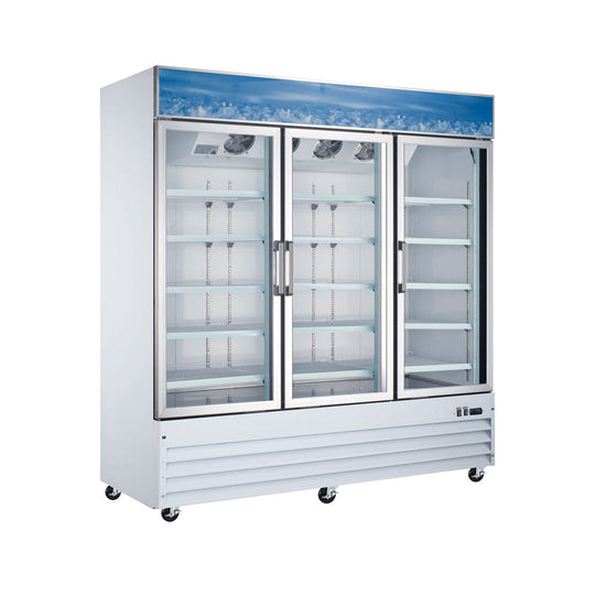Omcan RE-CN-0052-HC 78-inch 3-door Swing Glass Refrigerator