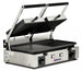 Omcan PG-IT-0737 Elite Series 10" x 19" Double Panini Grill with Ribbed Top and 1/2 Grooved and Smooth Bottom Grill Surface