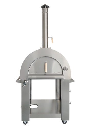Omcan CE-CN-0098-WG Stainless Steel Wood Burning and Propane Pizza Oven 35