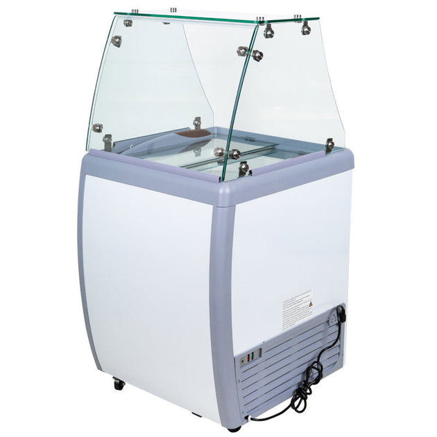Omcan FR-CN-0160-S 26-inch Ice Cream Dipping Freezer with Flat Sneeze Guard