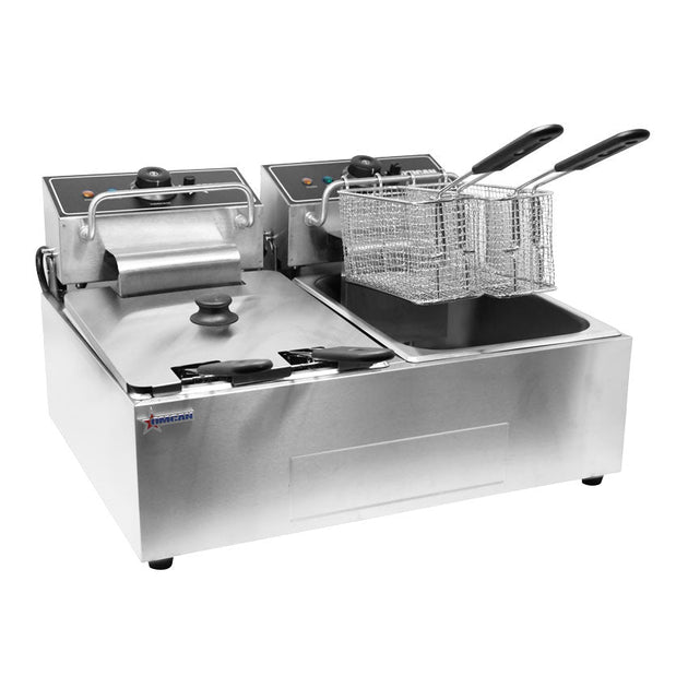 Omcan CE-CN-0012-D 220 V Double Table Top Electric Fryer