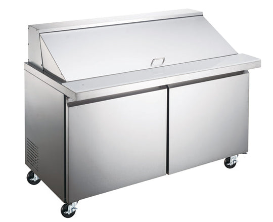 Omcan PT-CN-1537-HC 60-inch Mega Refrigerated Prep Table with 2 Doors