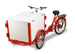 Omcan Front Load Tricycle Ice Cream Bike Red Frame With White Wooden Box