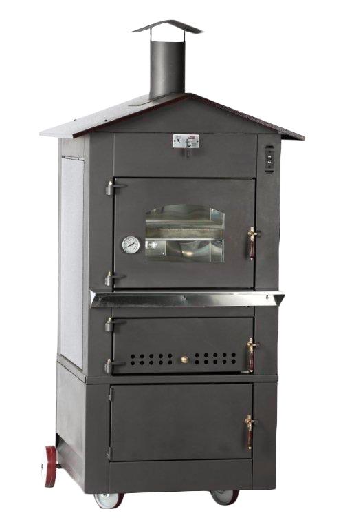 Omcan WO-IT-0620-L 31-inch Wood Burning Oven with Indirect Combustion Chamber and 24" x 31" Chamber Dimension