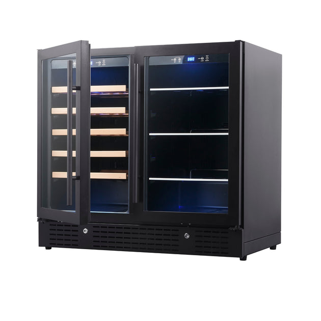 KingsBottle KBU190BW-BLK Beer & Wine Cooler - KBU190BW-BLK