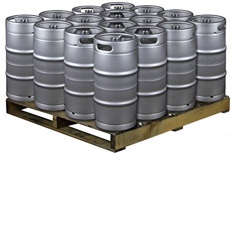 Kegco Pallet of 16 Kegco HS-K7.75G-DDI Kegs -  Quarter Barrel Slim Commercial Keg with Drop-In Sankey D System Valve