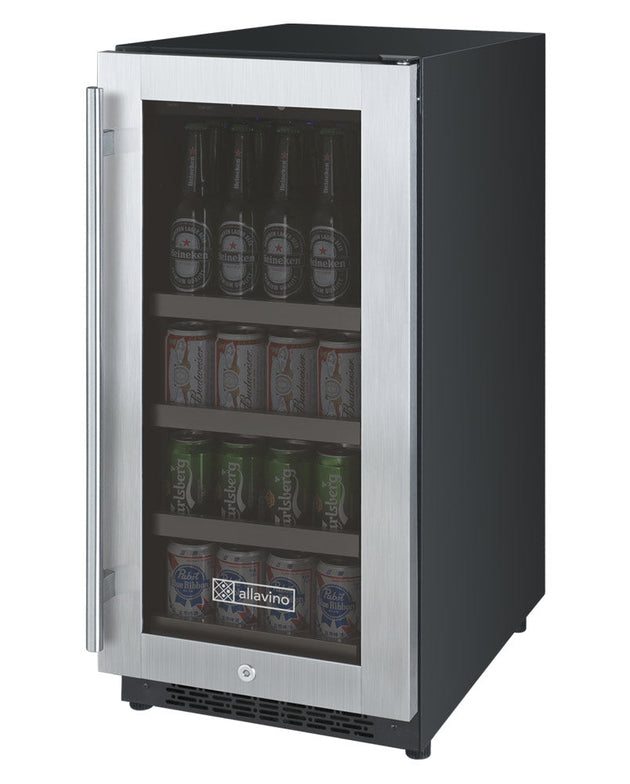 Allavino15" Wide FlexCount II Tru-Vino Stainless Steel Left Hinge Beverage Center - VSBC15-SL20