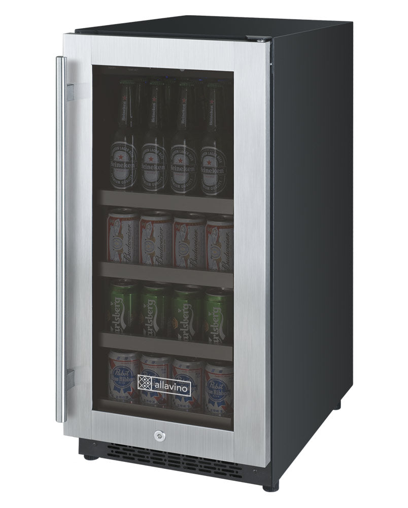 Allavino15" Wide FlexCount II Tru-Vino Stainless Steel Left Hinge Beverage Center - VSBC15-SL20