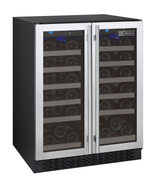 Allavino 24" Wide FlexCount II Tru-Vino 36 Bottle Dual Zone Stainless Steel Wine Refrigerator - VSWR36-2SF20