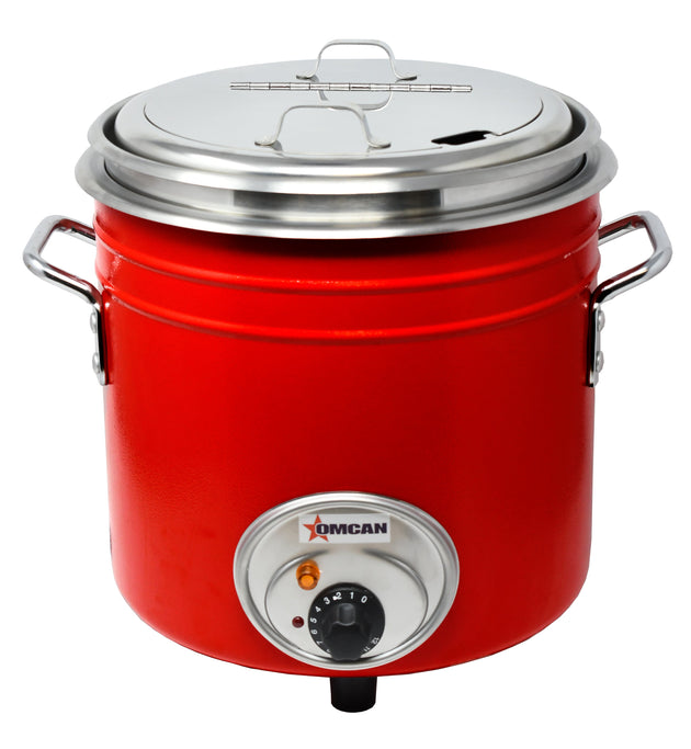 Omcan FW-TW-5000-R 11 QT Red Retro Stock Pot Kettle