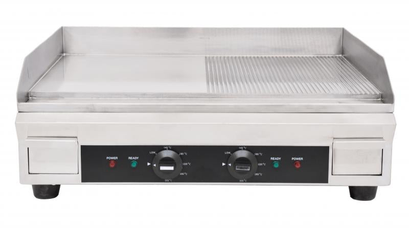 Omcan CE-CN-0610-FR Stainless Steel Griddle with Half-Smooth and Half-Ribbed Surface