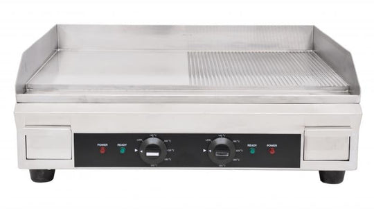 Omcan CE-CN-0610-FR Stainless Steel Griddle with Half-Smooth and Half-Ribbed Surface